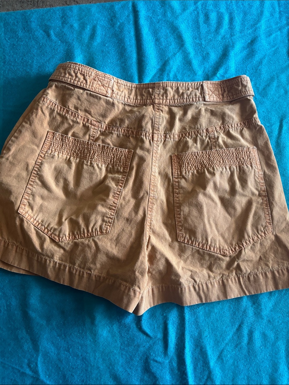 Ulla Johnson Camel Tan High-Rise Pleated Shorts - Picture 3 of 3